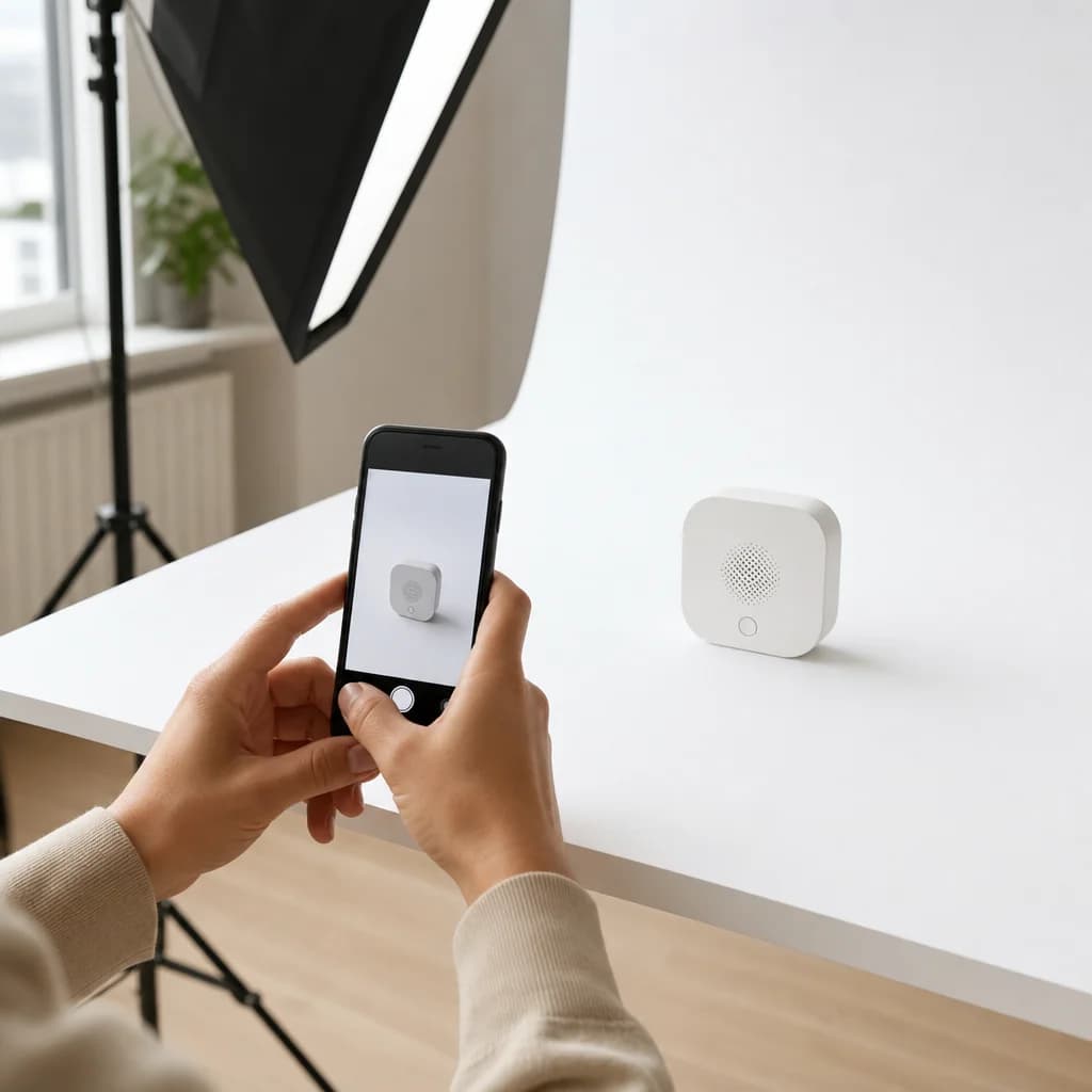 A Peltium product being photographed and tested in the studio